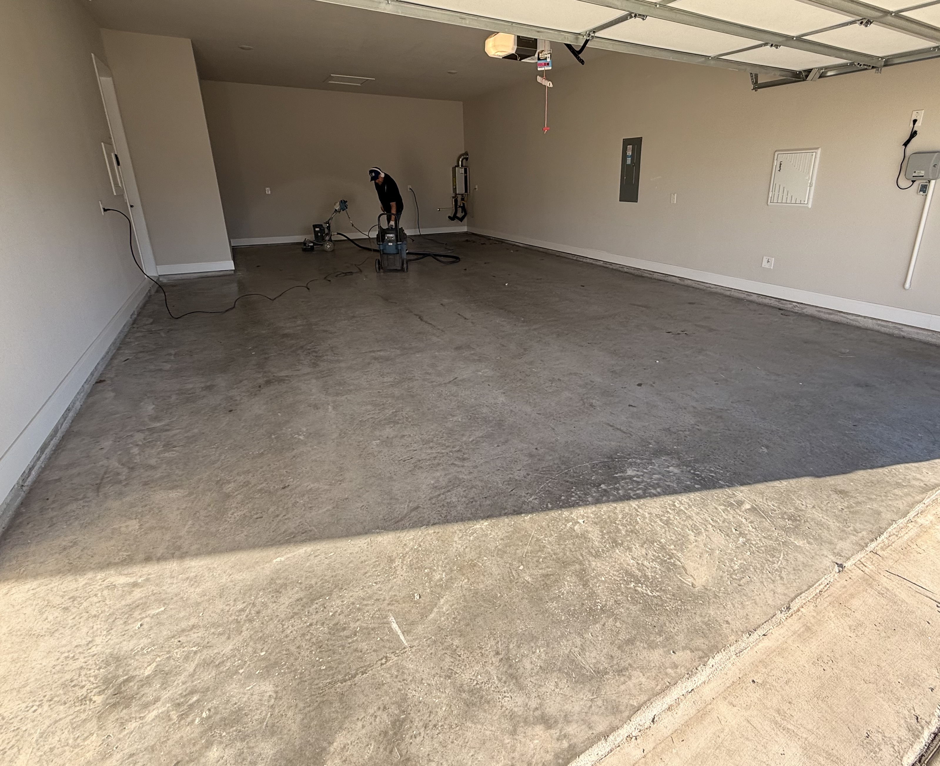 Before — bare concrete floor