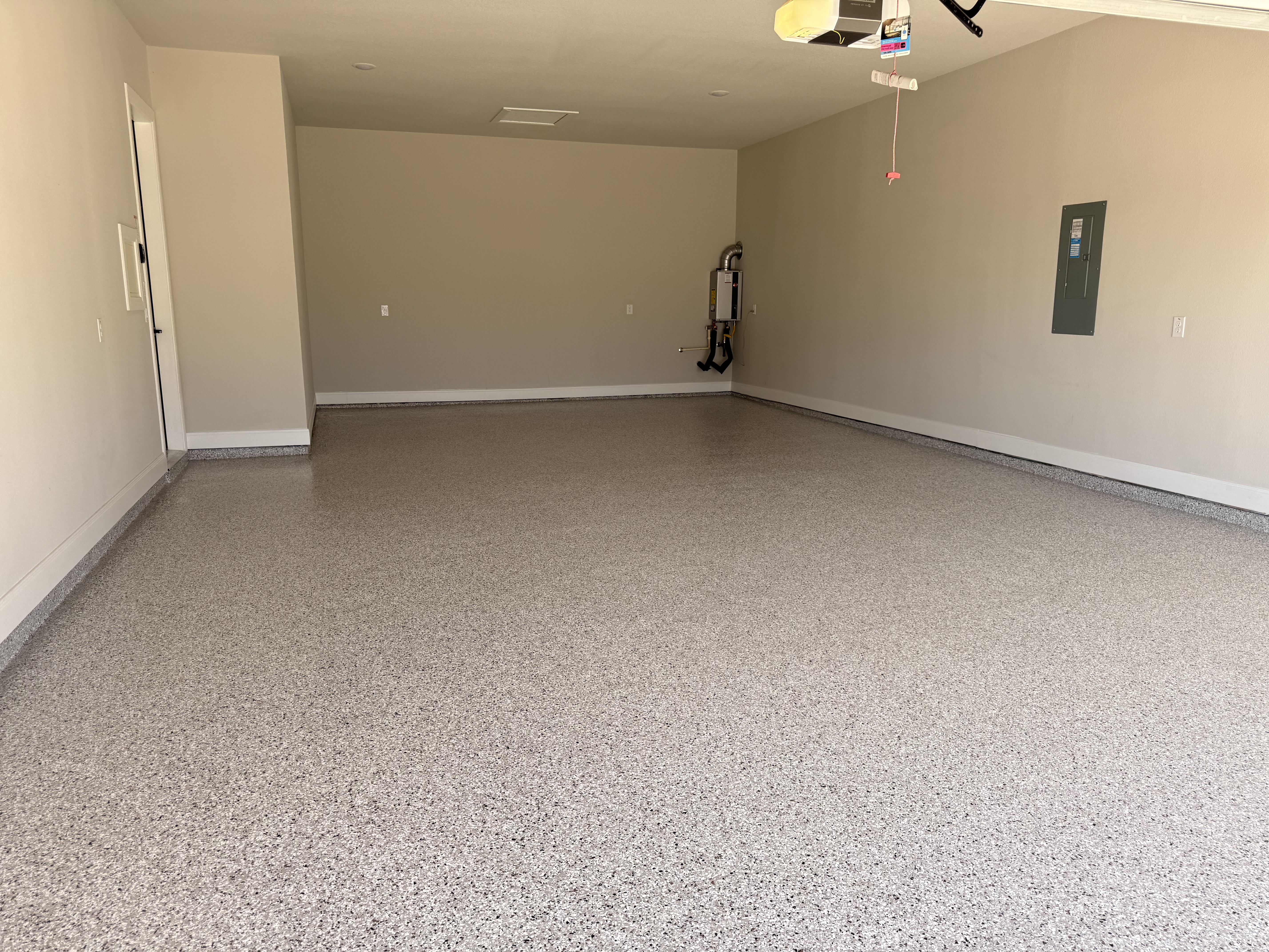 After — epoxy flake floor finished